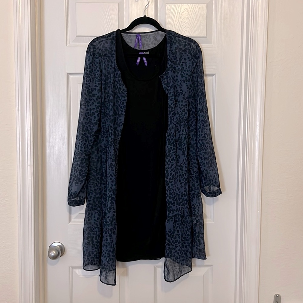Seraphine Maternity Blue Leopard Print Dress